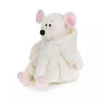 Мышка Мила в белой шубке, 21 см