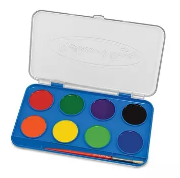 Набор акварельных красок с кисточкой, 8 цветов