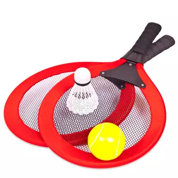 Набор - Бадминтон и теннис, 4 предмета, в сетке