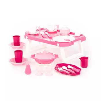 Набор детской посуды – Ретро с подносом, 29 элементов