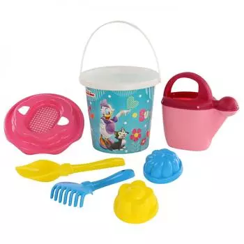 Набор Disney - Минни №12: ведро с наклейкой, ситечко Солнышко, лопатка №5, грабельки №5, 2 формочки, лейка №10