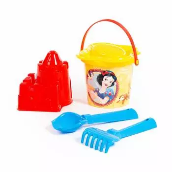Набор Disney - Принцесса №3: ведро малое с наклейкой, ситечко-цветок, совок №2, грабельки №2, формочка
