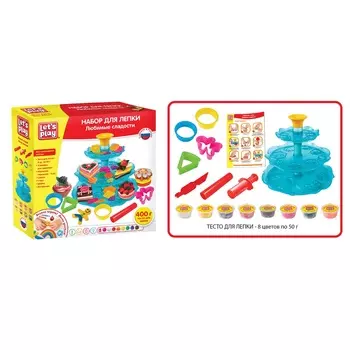 Набор для лепки - Любимые сладости, 25 см., 8 оттенков теста и аксессуары