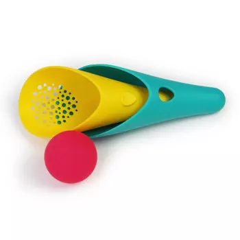 Набор для песка и снега Quut Cuppi, зеленый и желтый совочки и розовый мячик