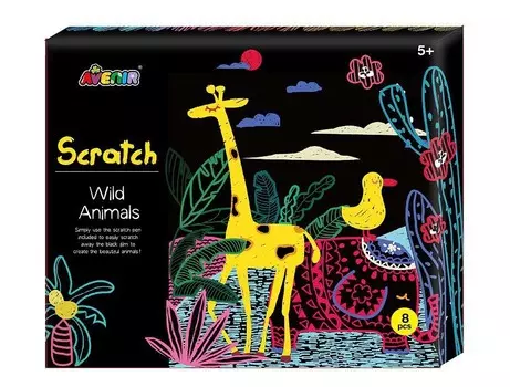 Набор для поделок - Цветная гравюра. Дикие животные