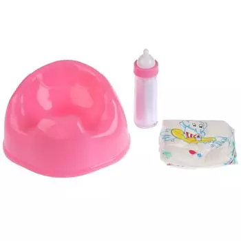 Набор для пупса: большой горшок, памперс, бутылочка