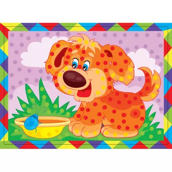 Набор для творчества - рисунок из страз «Щенок и жучок»