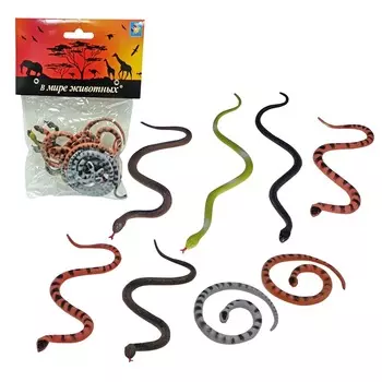 Набор фигурок из серии В мире животных – Змеи, 12 шт.