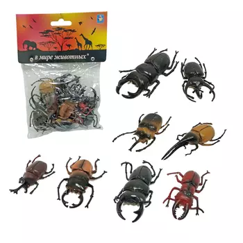 Набор фигурок - В мире животных – Жуки, 8 штук