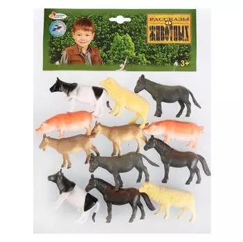 Набор из 12-и домашних животных, 9-11 см.