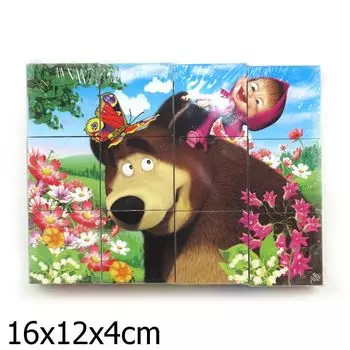 Набор из 12 кубиков «Маша и медведь»