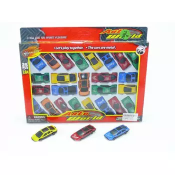 Набор из 25-и металлических машин