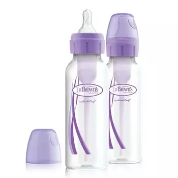 Набор из 2 бутылочек противоколиковых с узким горлышком, лавандовых по 250 мл