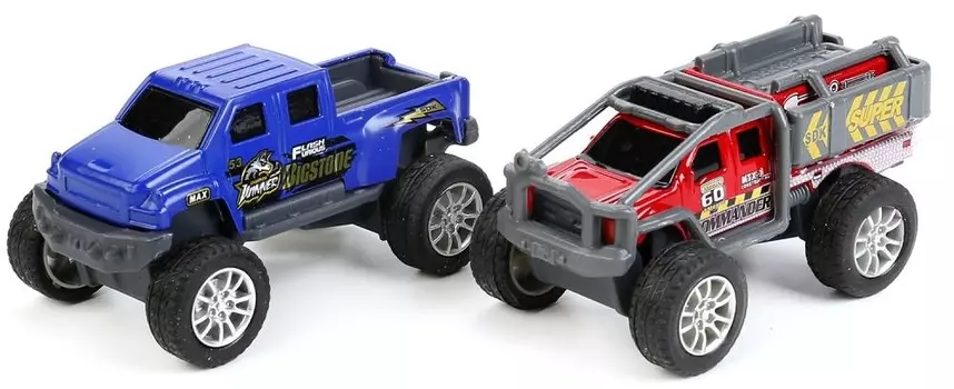 Набор из 2 металлических инерционных машинок – Джипы с большими колесами, 9 см