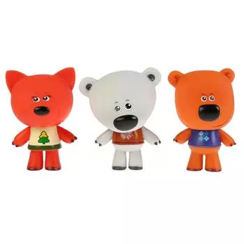 Набор из 3 игрушек для ванны Капитошка – Ми-ми-мишки: Лисичка, Белая Тучка, Кеша, 10 см