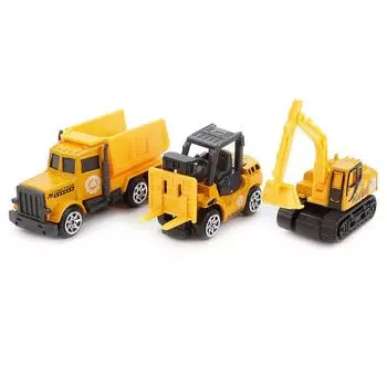 Набор из 3 металлических машинок – Строительная техника, 7,5 см