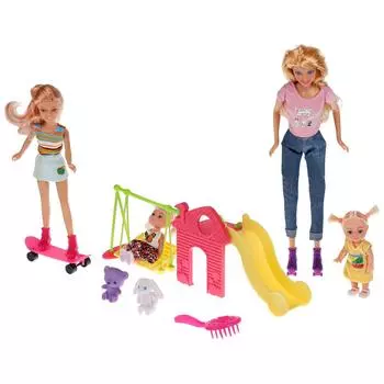 Набор из 4-х кукол - Мама с тремя дочками. Парк аттракционов