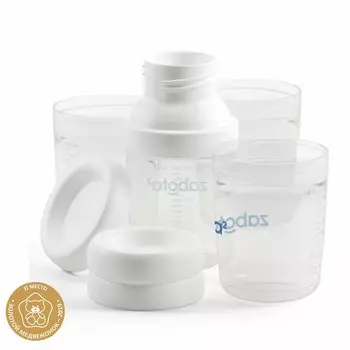 Набор из 4 контейнеров для хранения детского питания с адаптером, 180 мл