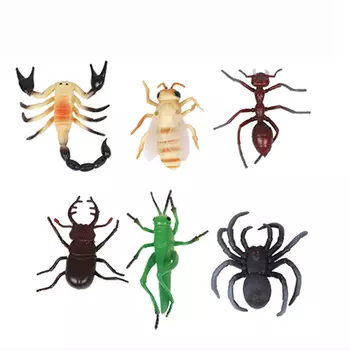 Набор из 6 насекомых, 10 см.