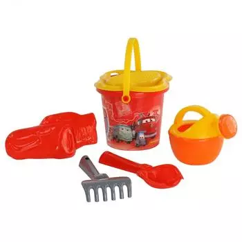 Набор из серии Disney/Pixar Тачки №4: ведро, ситечко-цветок, совок, грабельки, формочка, лейка