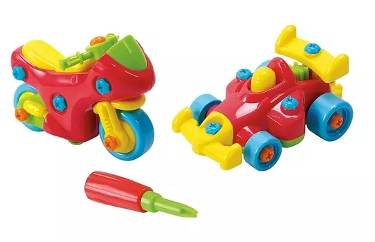 Набор - Юный механик с мотоциклом и гоночной машиной