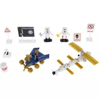 Набор Космос: шаттл, луноход, фигурки, знаки