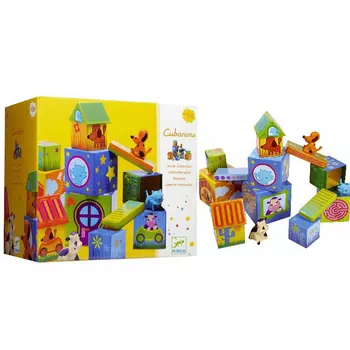 Набор - Кубанимо, 14 кубиков и 3 фигурки животных