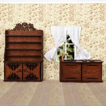 Набор мебели для кукольного домика – Кухня, цвет – коричневый