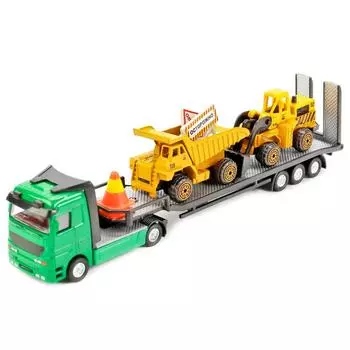 Набор металлической строительной техники с аксессуарами, масштаб 1:43