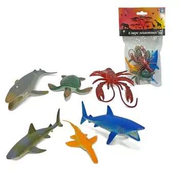 Набор морских животных 6 штук, В мире животных, 4 вида