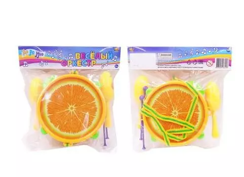 Набор музыкальных инструментов Фрукты: барабан и 2 маракаса