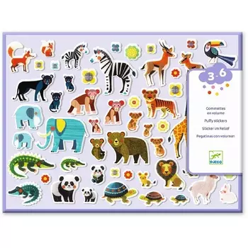 Набор объемных наклеек - Мамы и детки, 2 листа со стикерами