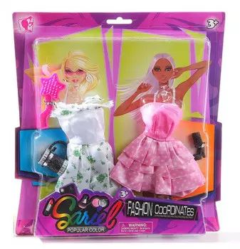 Набор одежды и аксессуаров для куклы высотой 29 см: 2 платья, обувь, сумочка, расческа