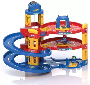 Набор Парковка - Хот Вилс 3 в 1: автомойка, заправка, автосервис