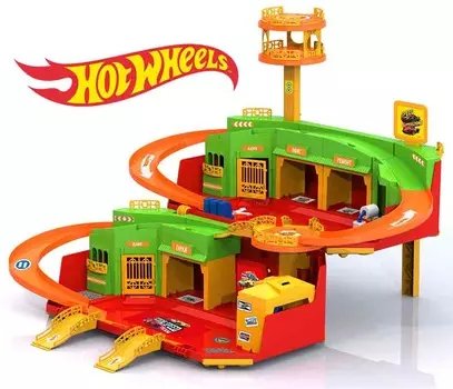 Набор Парковка - Хот Вилс с вертолетной площадкой