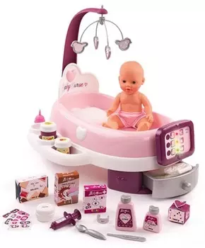 Набор по уходу за куклой Smoby Baby Nurse с планшетом и аксессуарами, свет и звук