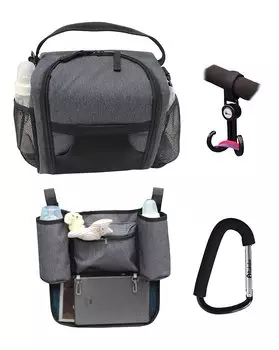 Набор походный для пикника: крючок для коляски, ланч-бокс, органайзер для коляски и многофункциональный крючок вешалка