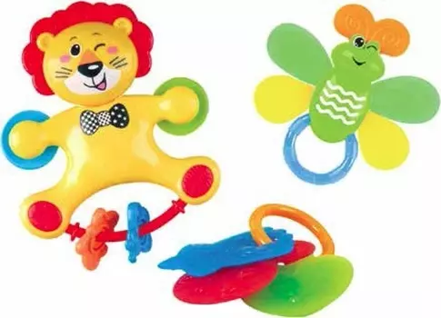 Набор развивающих игрушек - Львенок, бабочка, фрукты