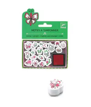 Набор штампов - Божьи коровки и бабочки, с подушечкой