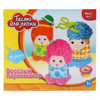 Набор теста для лепки 3 цветов – Парикмахер, с формочками и аксессуарами