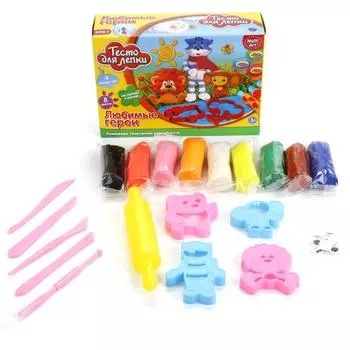 Набор теста для лепки 9 цветов - Любимые Герои Союзмультфильм, с формочками