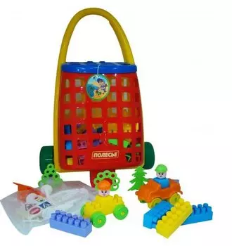 Набор "Забавная тележка с конструктором "Строитель"