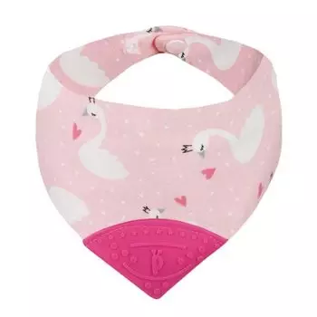 Нагрудник с прорезывателем - Лебеди