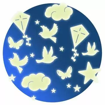 Наклейки на стену Птички, светятся в темноте