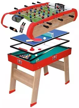 Настольная игра 4 в 1 - футбол, хоккей, бильярд, пинг-понг