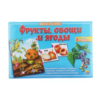 Настольная развивающая игра - Школа малыша. Фрукты, овощи и ягоды