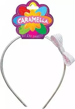 Ободок для волос с бантом в клеточку, нежно-розовый