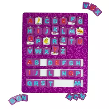 Обучающая деревянная игрушка - Английский алфавит и Растения