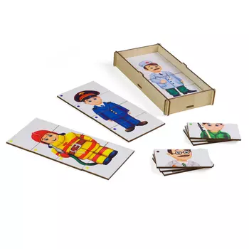 Обучающая деревянная игрушка - Составные картинки. Профессии-2