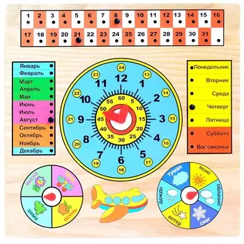 Обучающая доска - Календарь с часами